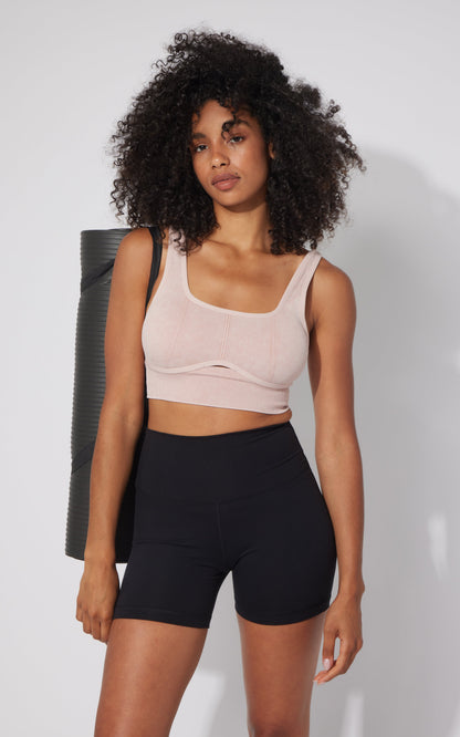 2 PK Stonewash Ribbed Seamless Bra