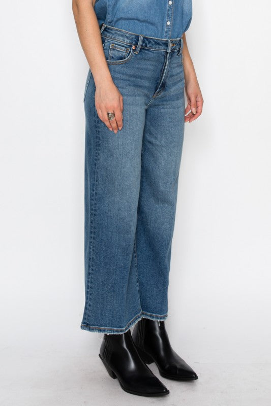 Ultra High Rise Crop Wide Jeans