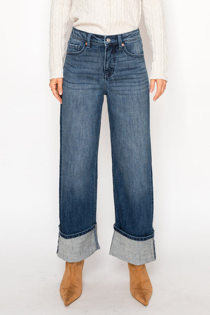 Tummy Control High Rise A-wide Jeans