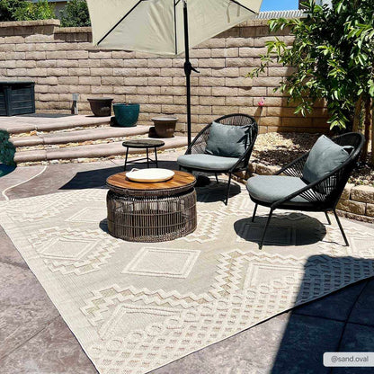 Arwid Bone Outdoor Area Rug - Clearance