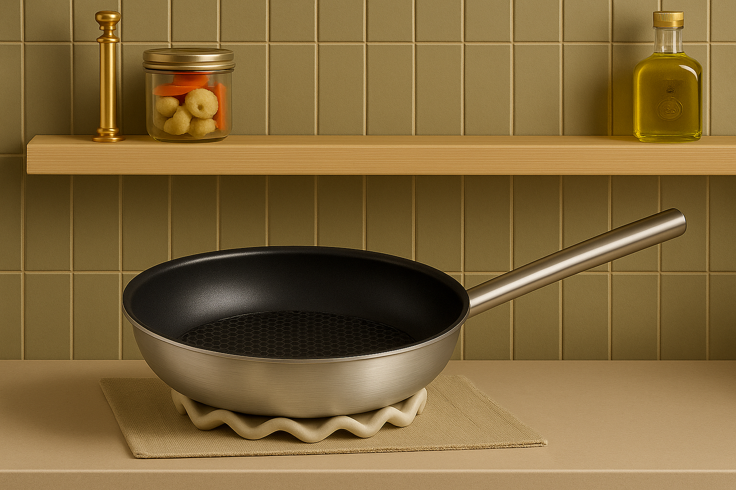 Moritz & Moritz Stainless Steel Honeycomb Non-Stick Pan 9.5"
