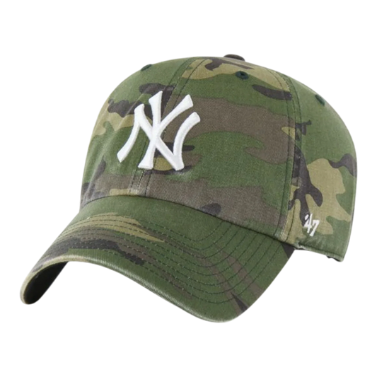 47 Brand Clean Up New York Yankees Strapback Hat — Camo Adjustable Cap