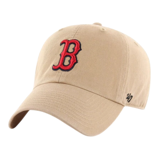 47 Brand Clean Up Boston Red Sox Strapback Hat — Khaki Adjustable Cap