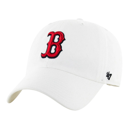 47 Brand Clean Up Boston Red Sox Strapback Hat — White Adjustable Cap