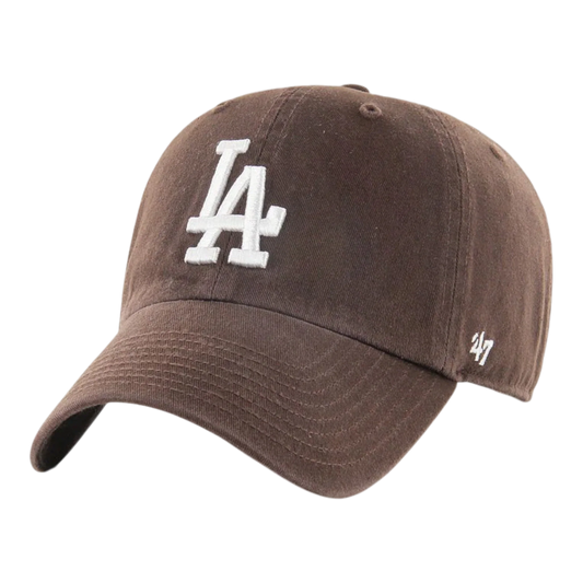 47 Brand Clean Up Los Angeles Dodgers Strapback Hat — Brown Adjustable Cap