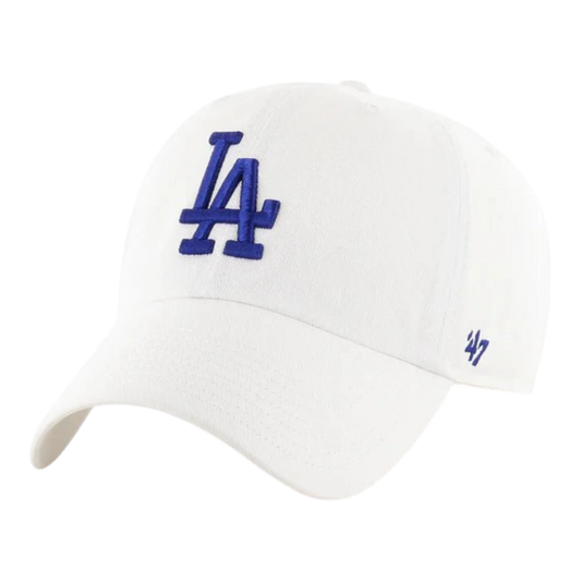 47 Brand Clean Up Los Angeles Dodgers Strapback Hat — White Adjustable Cap
