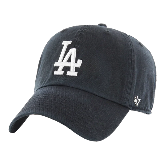 47 Brand Clean Up Los Angeles Dodgers Strapback Hat — Black Adjustable Cap