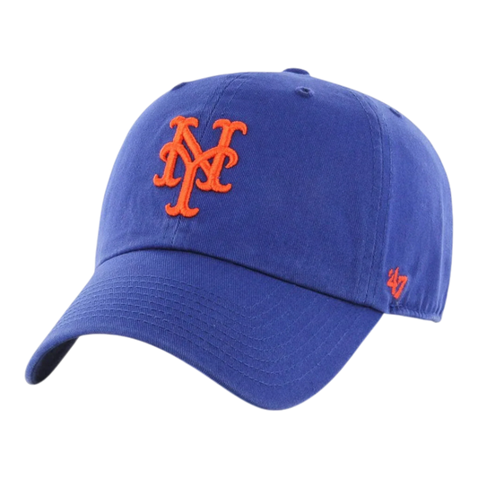47 Brand Clean Up New York Mets Strapback Hat — Royal Blue Adjustable Cap