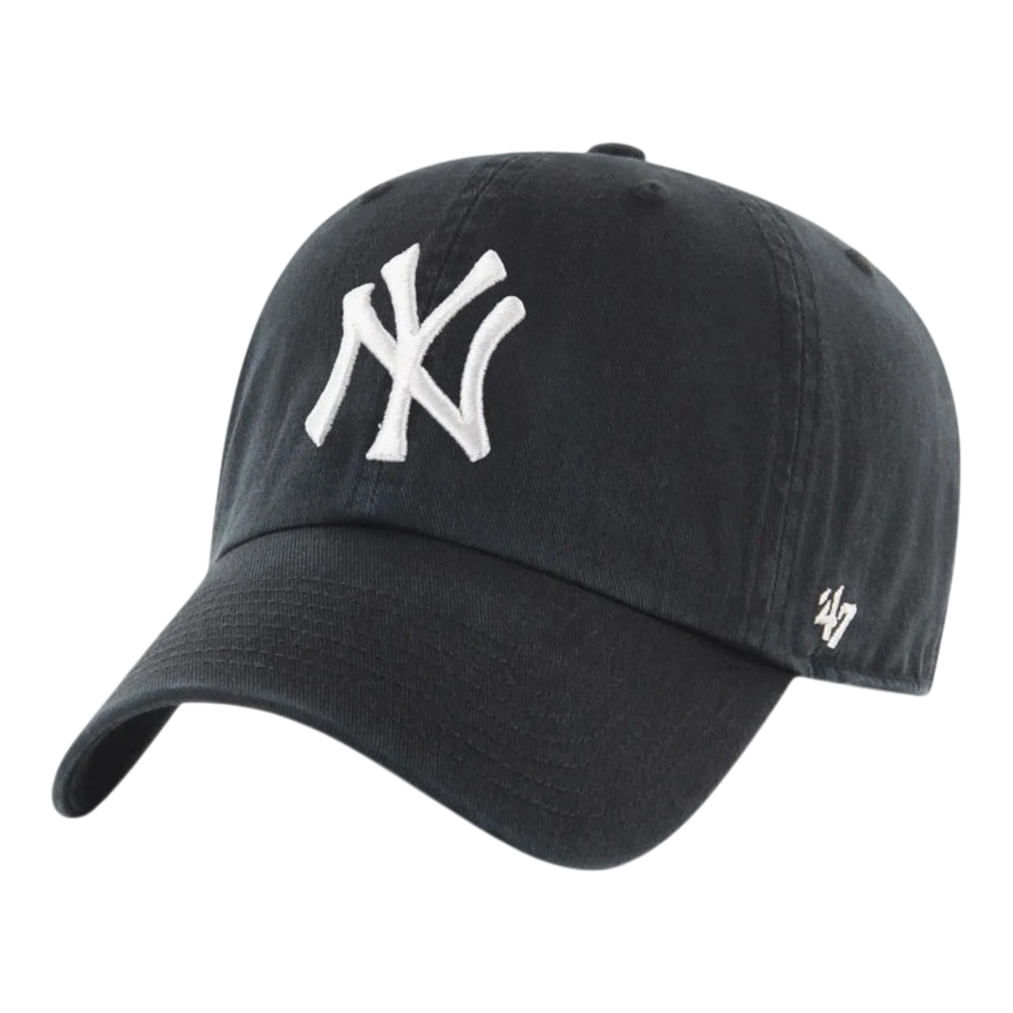 47 Brand Clean Up New York Yankees Strapback Hat — Black Adjustable Cap