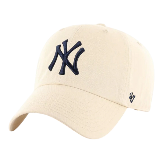 47 Brand Clean Up New York Yankees Strapback Hat — Natural Adjustable Cap