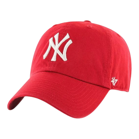 47 Brand Clean Up New York Yankees Strapback Hat — Red Adjustable Cap