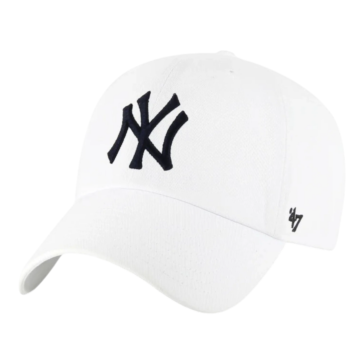 47 Brand Clean Up New York Yankees Strapback Hat — White Adjustable Cap