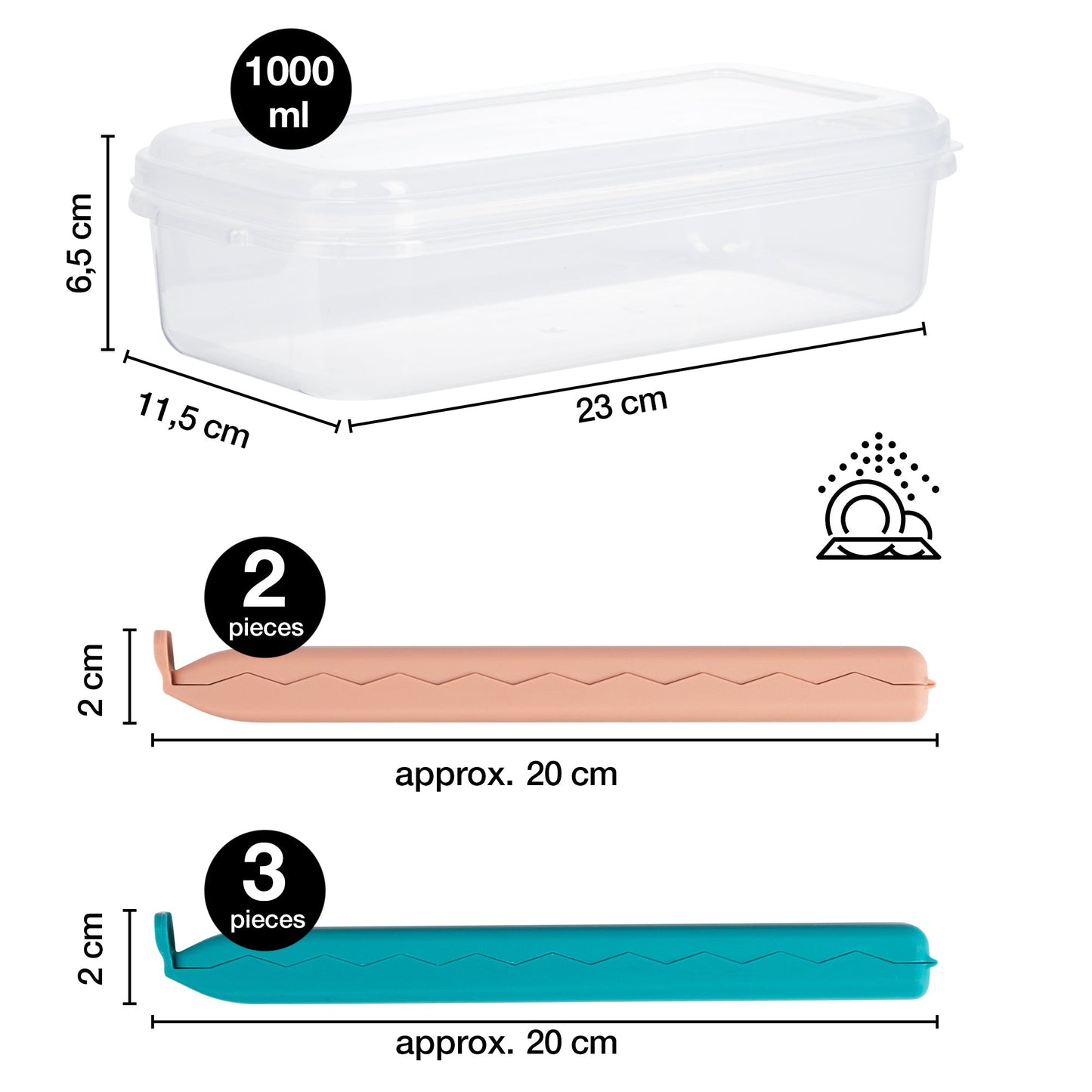 Moritz & Moritz 5 Large Bag Clips with Clear Storage Box | Mixed Colors, BPA-Free & Reusable