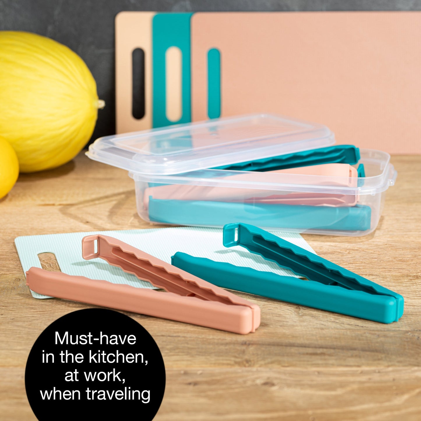 Moritz & Moritz 5 Large Bag Clips with Clear Storage Box | Mixed Colors, BPA-Free & Reusable