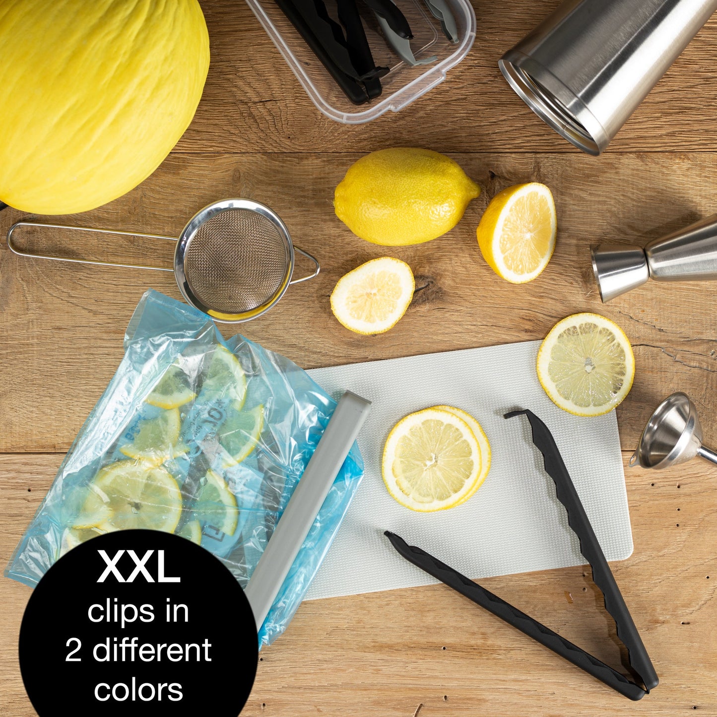 Moritz & Moritz 5 Large Bag Clips with Clear Storage Box | BPA-Free, Reusable & Hygienic