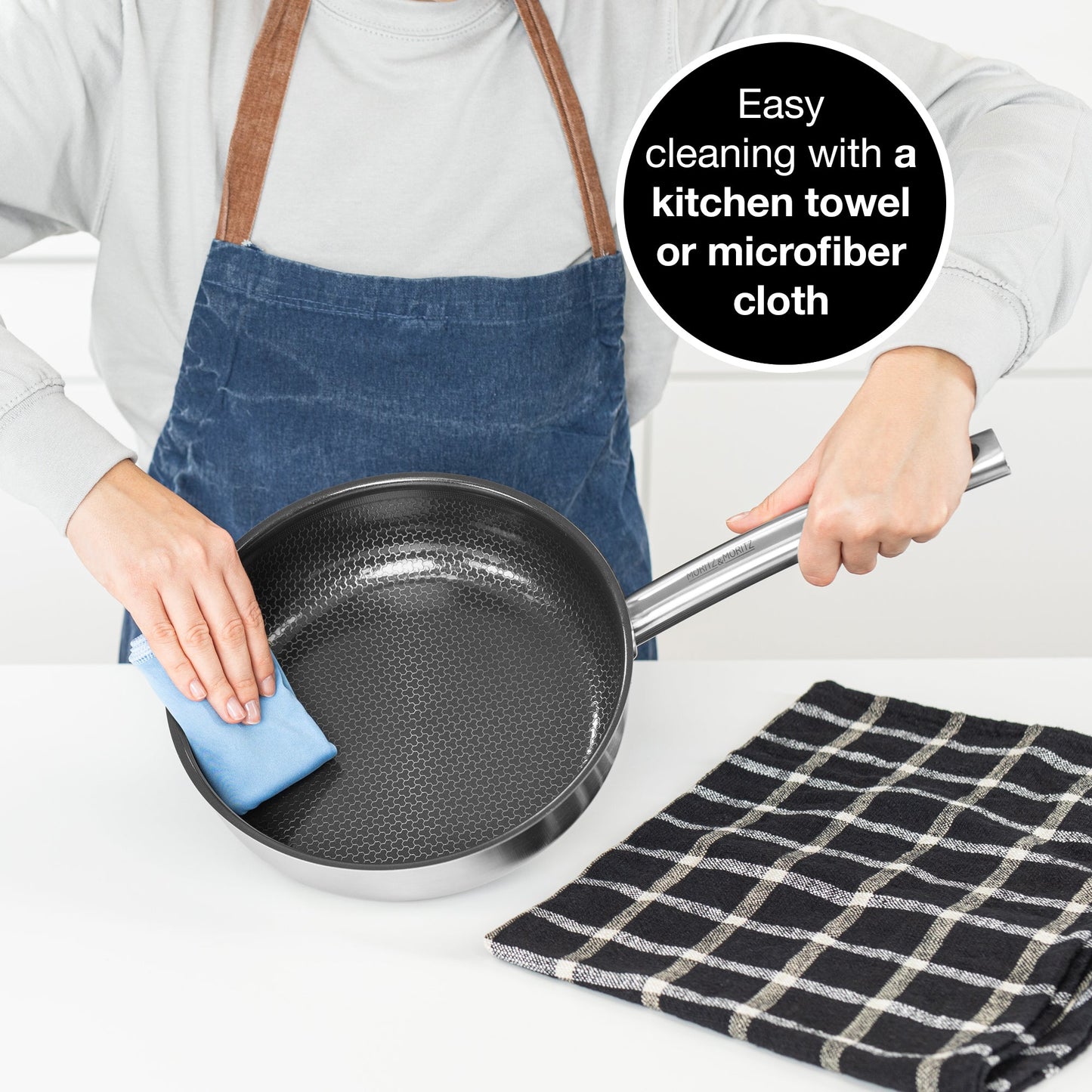 Moritz & Moritz Stainless Steel Honeycomb Non-Stick Pan 9.5"