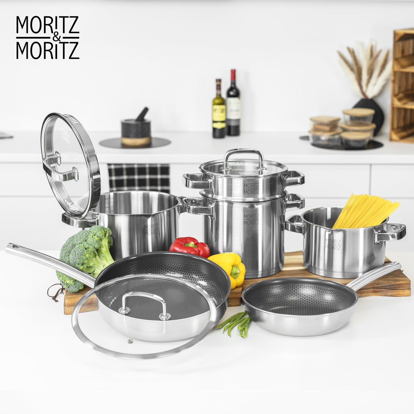 Moritz & Moritz Stainless Steel Honeycomb Non-Stick Pan 9.5"