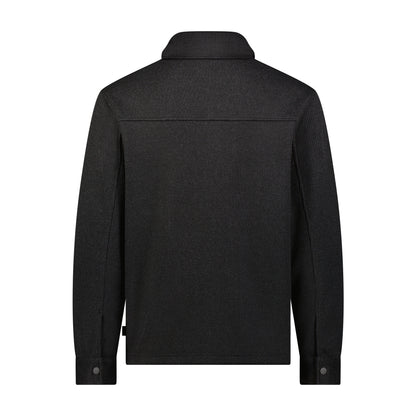 Men's Sweater Fleece Shacket - Black