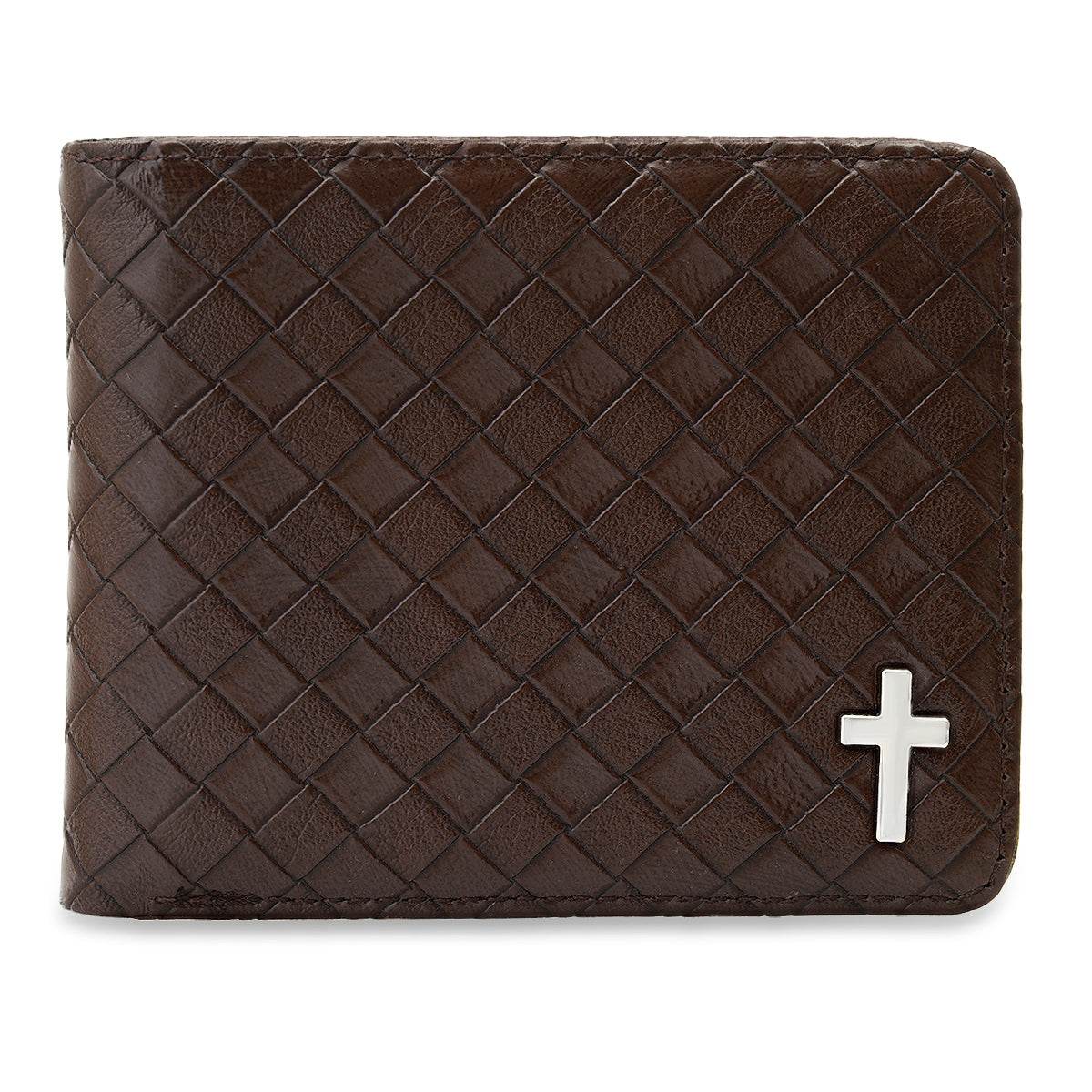 Braided Vegan Leather Cross Wallet - 1