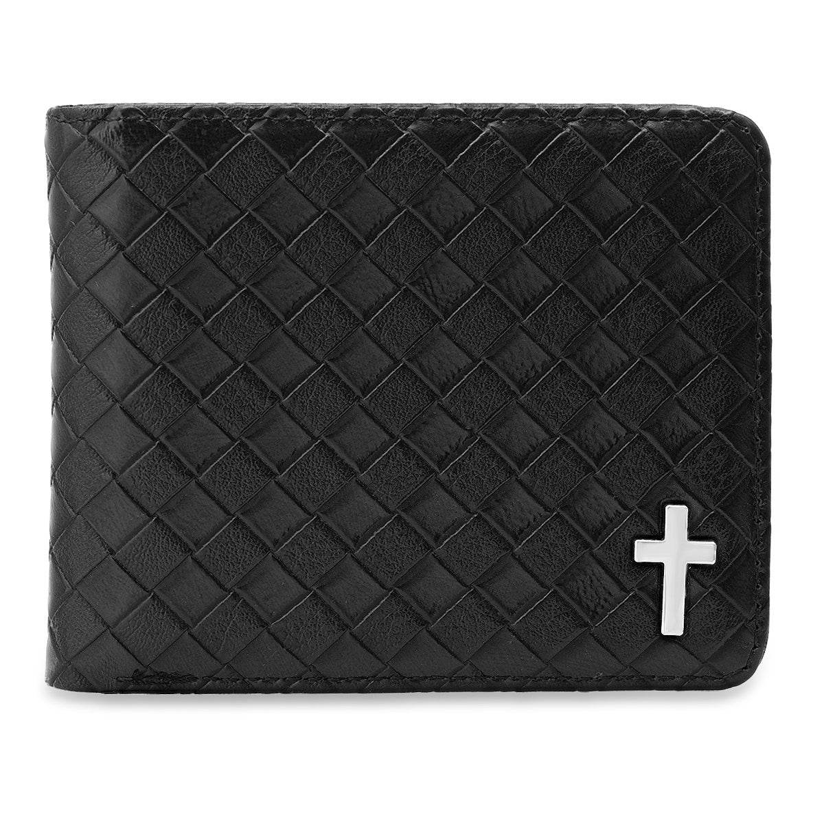 Braided Vegan Leather Cross Wallet - 1
