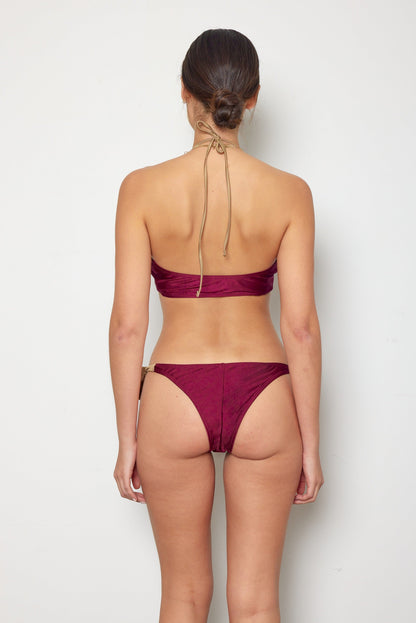 Marina West Bandeau Top Bikini Set (B2203) - Shine Wine