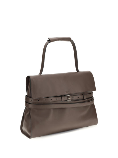 Handbag Tie Me Chocolate Calf Leather