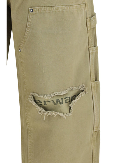 Zip Carpenter Pants Vintage Army Green