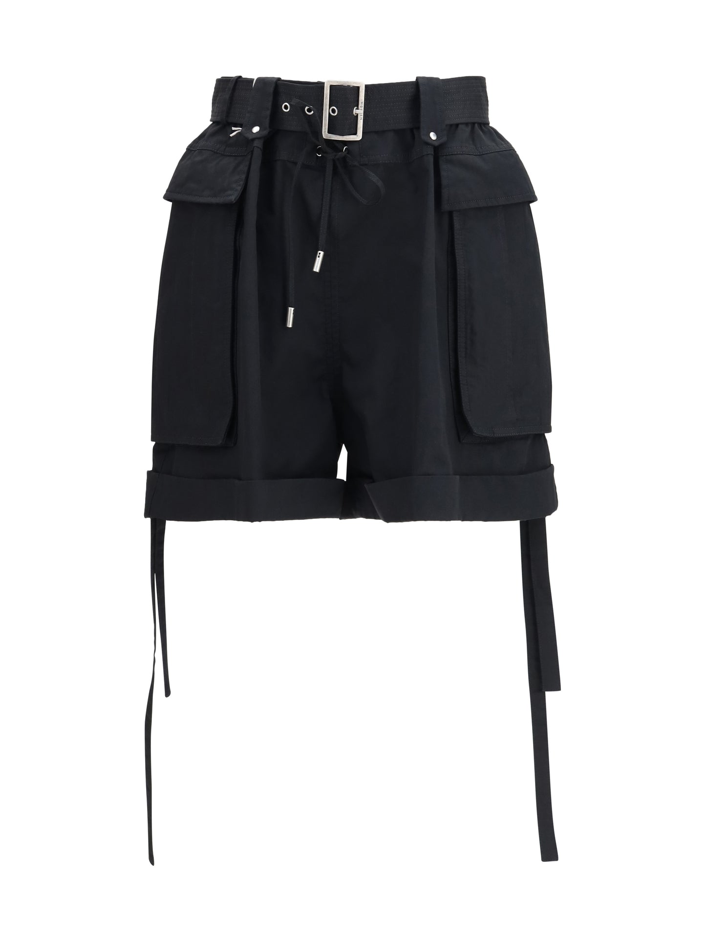 Shorts With Belt Black Cotton