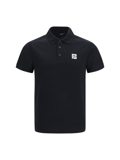 Polo Shirt PB Embroidered Black/White
