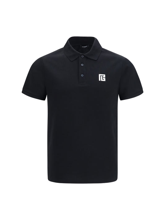 Polo Shirt PB Embroidered Black/White