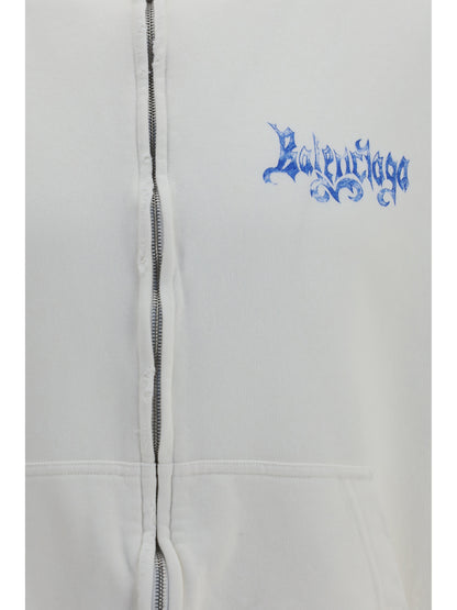 Zip Hoodie Sketchy Full White