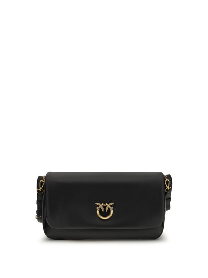 Baguette Shoulder Bag, Calf Leather, Black/Antique Gold