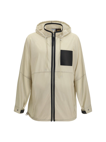 Hooded Technical Jacket Beige/Black