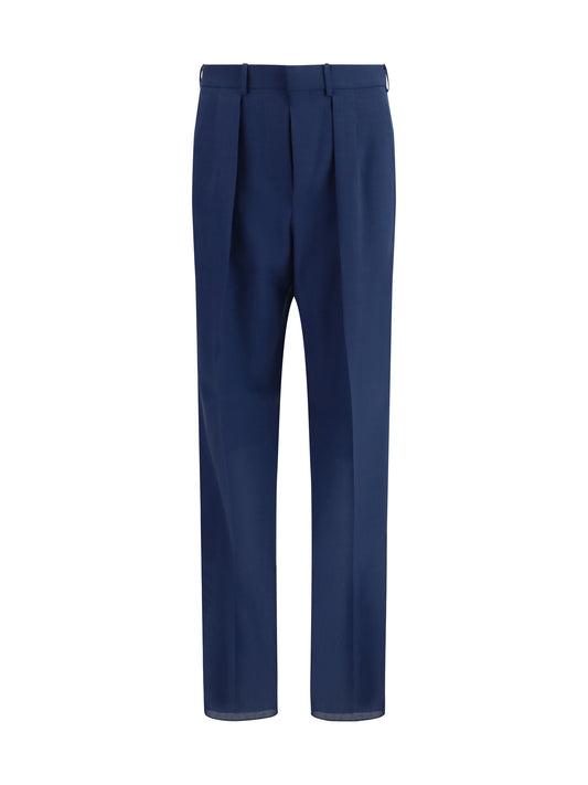 Pleated Pants Prussian Blue