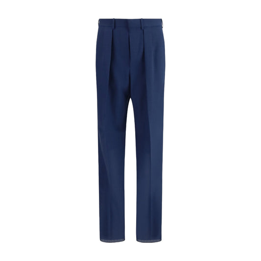 Pleated Pants Prussian Blue