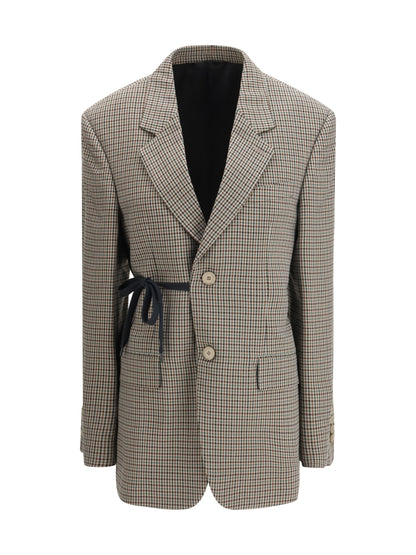 Single-Breasted Vichy Jacket Khaki/Brown