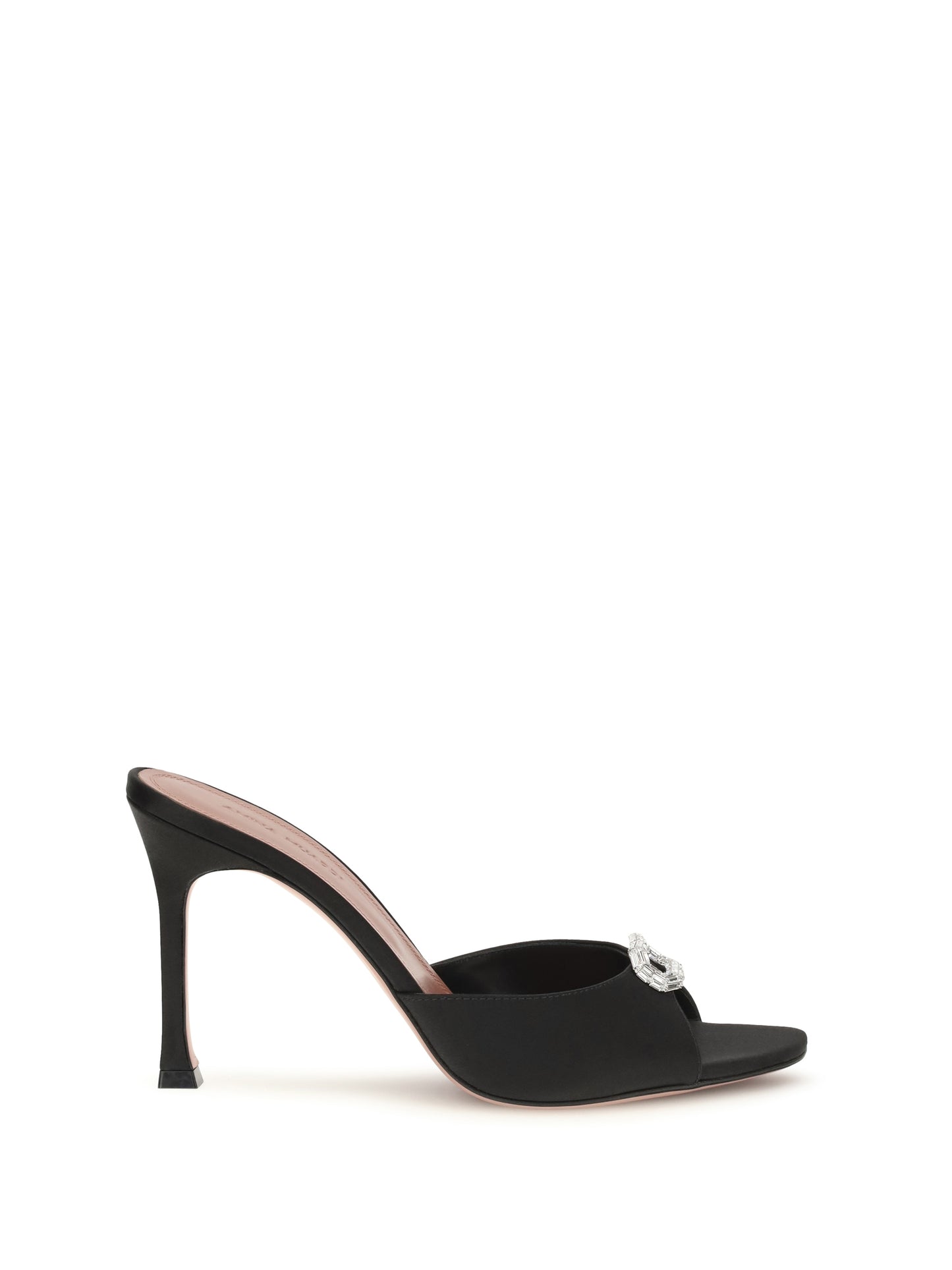 Mule Sandals Camelia Black Satin