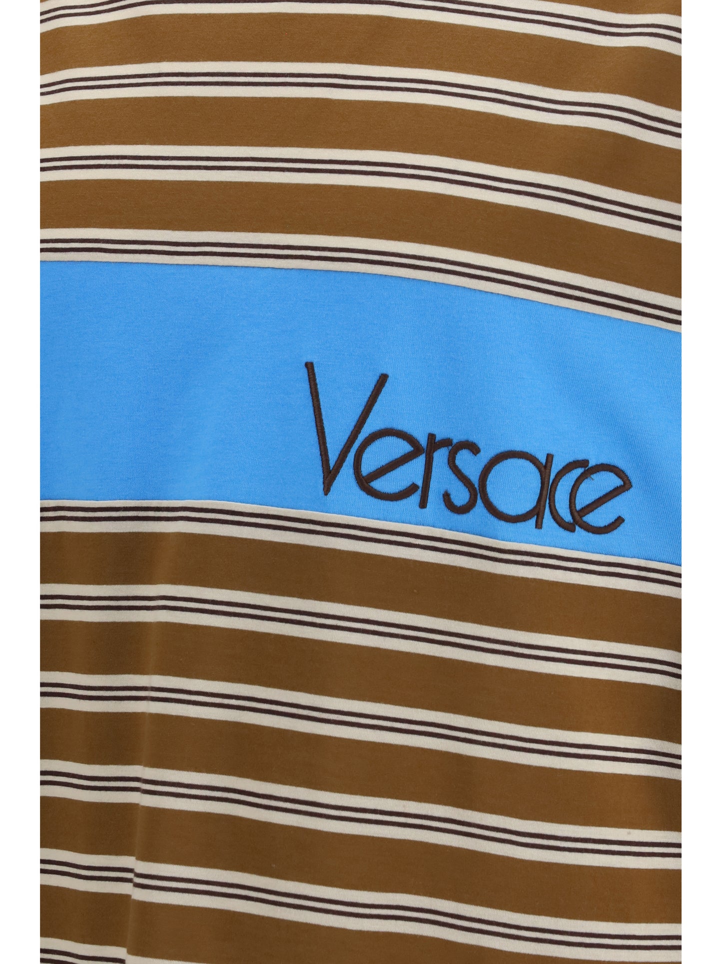 Cotton T-Shirt Striped Chestnut/Beige/Chocolate