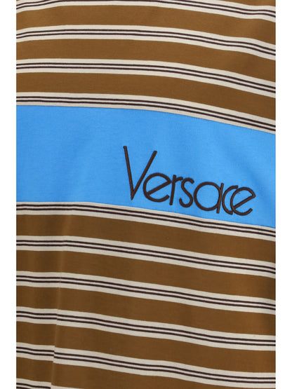 Cotton T-Shirt Striped Chestnut/Beige/Chocolate