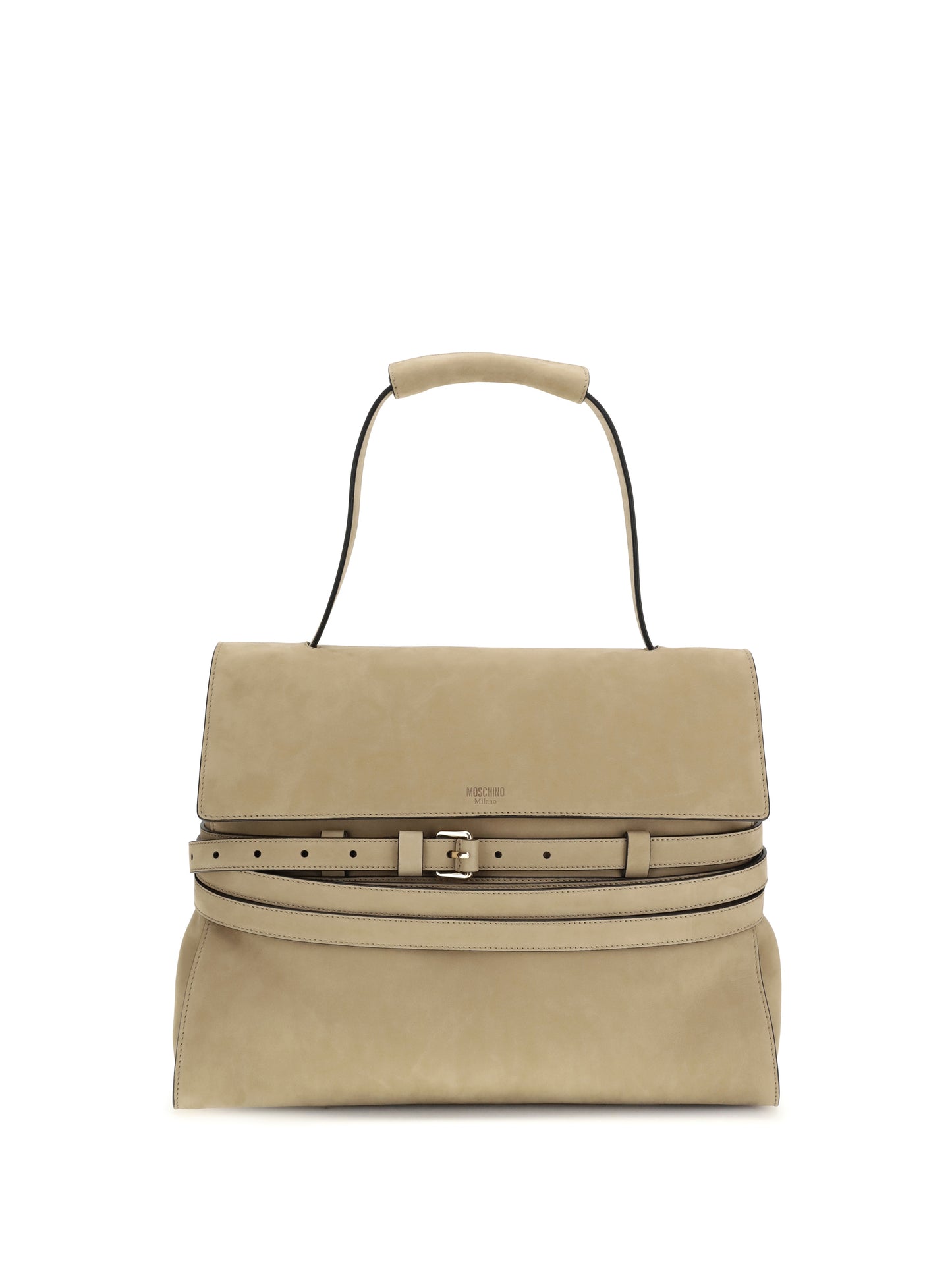 Handbag Tie Me Ecru Calf Leather