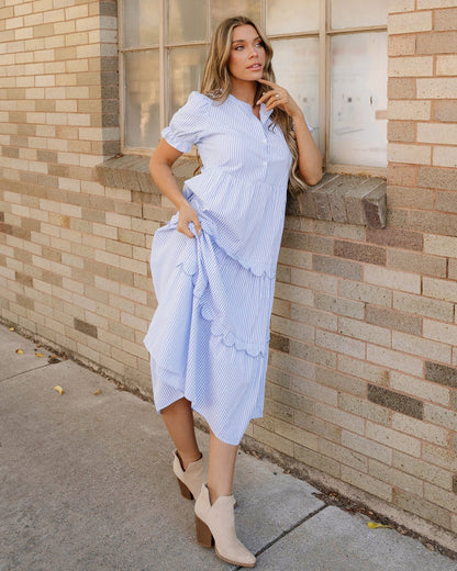 Kaeli Scallop Tiered Dress