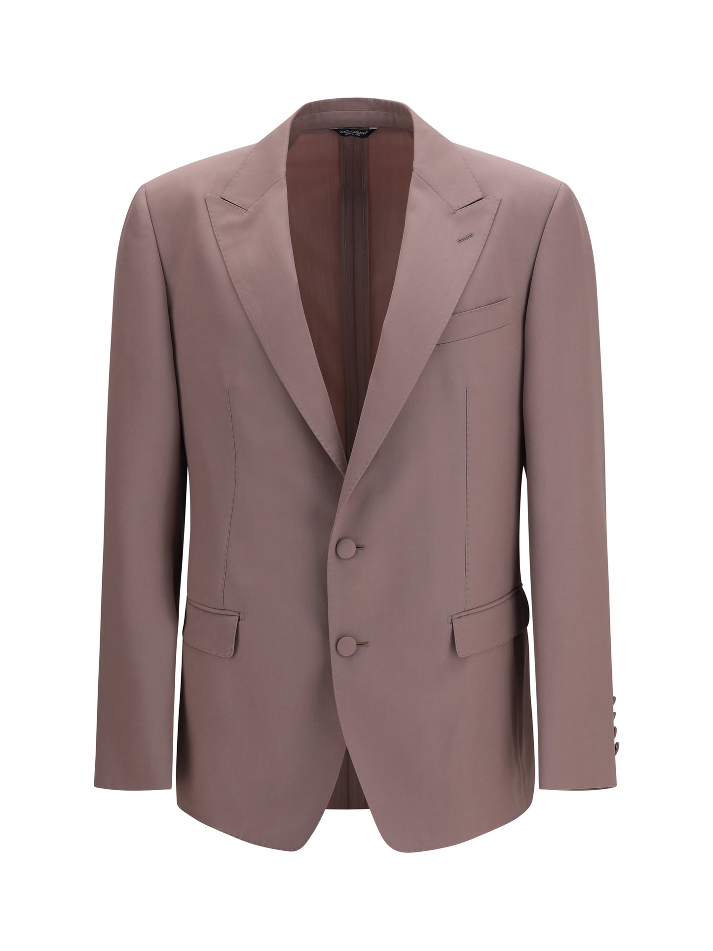 Jacket Single-Breasted Wool Poplin Brown