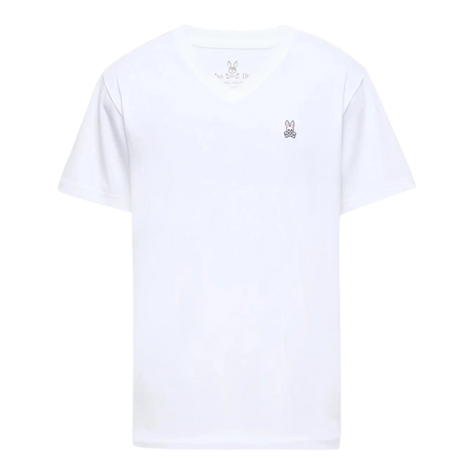 Psycho Bunny V Neck Men's Tee — White