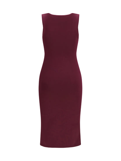 Dress Silk Aubergine