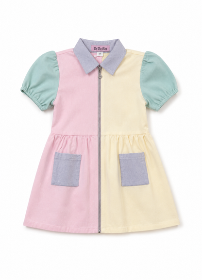 Pastel Jean Short Dress