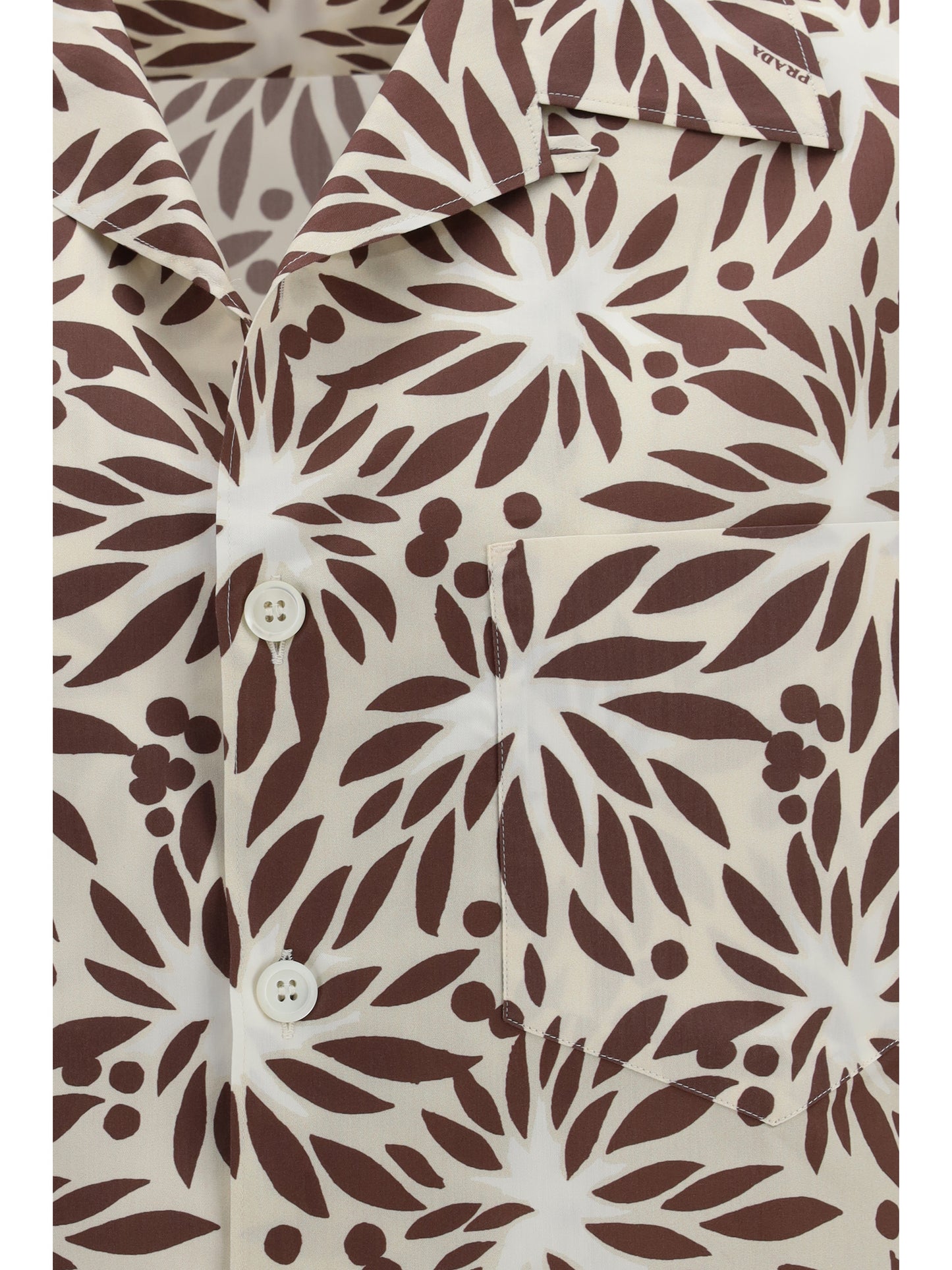 Bowling Shirt Printed Cotton Natural/White
