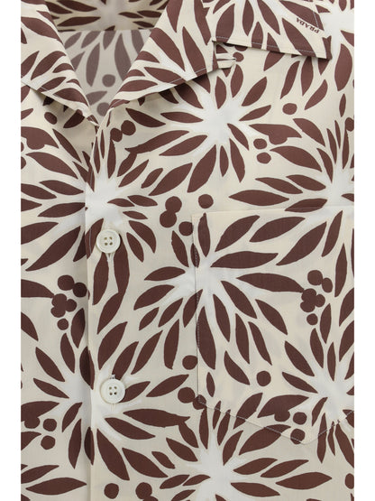 Bowling Shirt Printed Cotton Natural/White