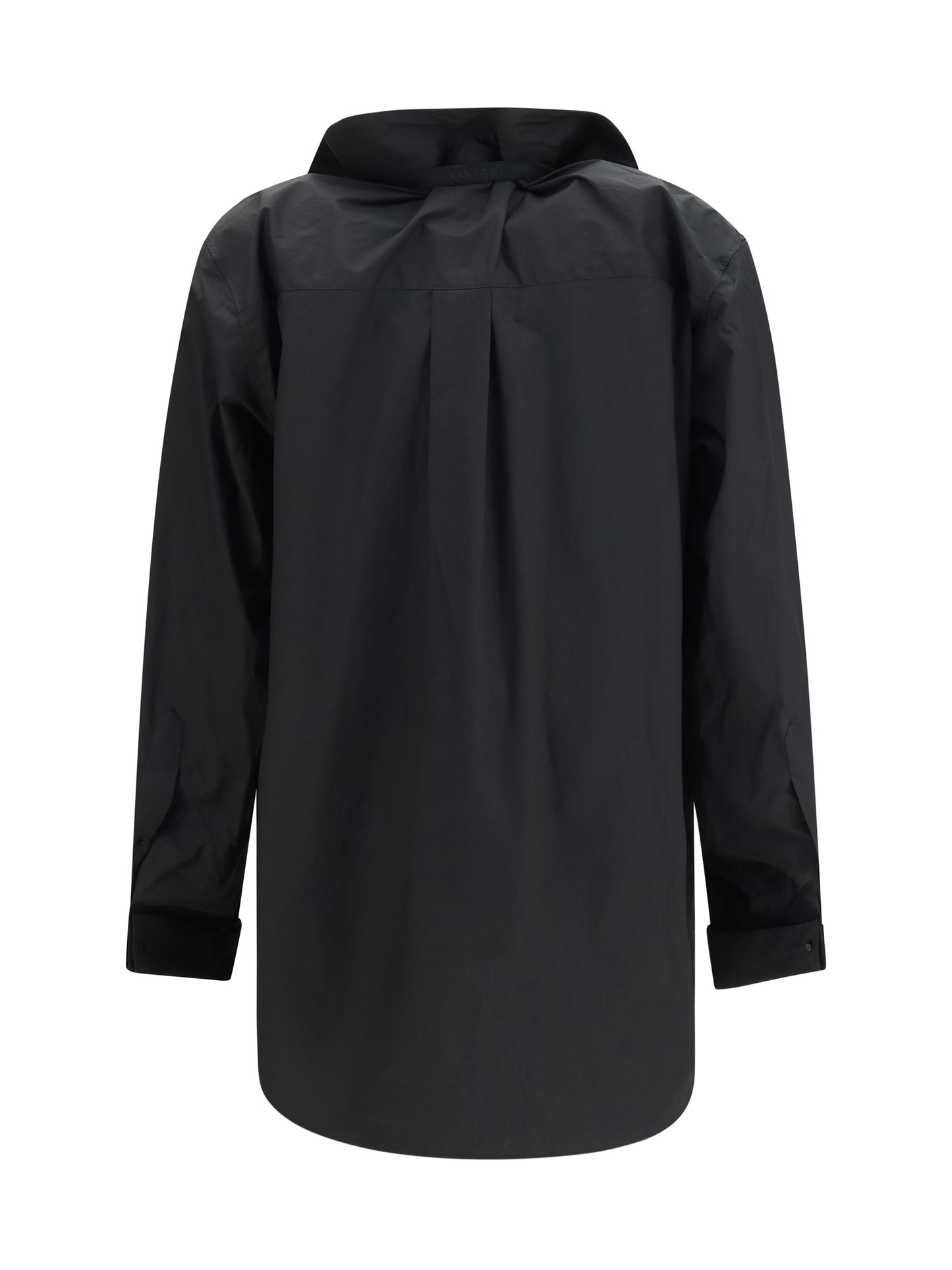 Shirt With Elasticated Collar Black Cotton