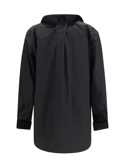 Shirt With Elasticated Collar Black Cotton