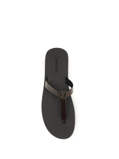 Thong Sandals Babylone Coffee Calf Leather